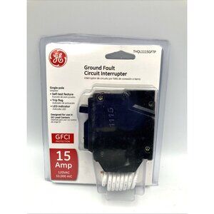 GE 15 Amp Ground Fault Breaker with Self-Test THQL1115GFTP